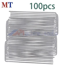 100 Pack 6" Landscape Staples Garden Stakes Galvanized Sod Staples 11 Gauge