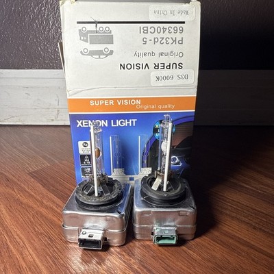 D3S 6000K Xenon HID Headlight Bulbs   Super Vision PK32d-5   Set of 2