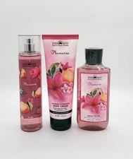 Bath & Body Works Plumeria Body Mist Body Wash & Body Cream Set of 3 New