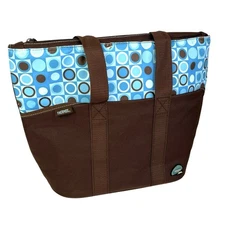Thermos Raya Insulated Lunch Bag Cooler Beach Tote Brown Blue Geometric Handle