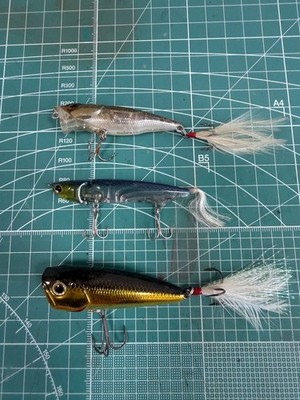 Daiwa STEEZ Poppers & T.D. Popper Zero Topwater & Minnow 3-Piece Set