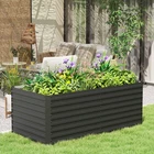 Galvanized Raised Garden Bed, Metal Planter Box, Dark Grey