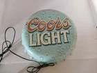 VTG 1998 Coors Light Beer Logo 18.5" Diameter Bottle Cap Tin Sign Rare Blue