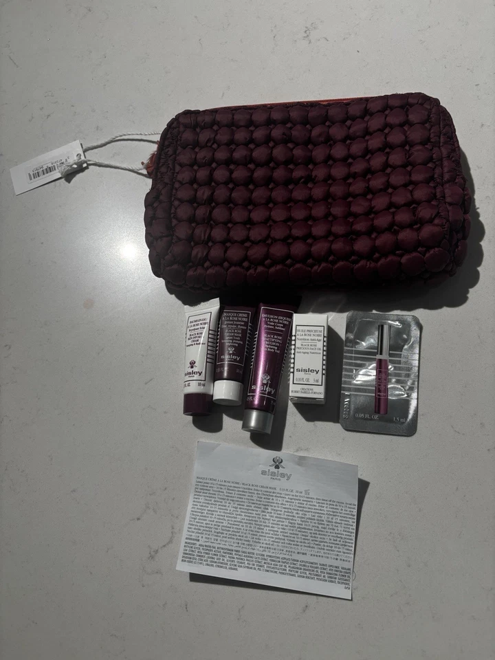 Sisley Paris Black Rose Sample Skincare Set with Plum Pouch - luxury skincare - Image 3 of 4
