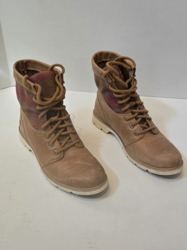 Timberland Pendleton Women’s Bramhall Leather Plaid Flannel Brown Boots Size 8