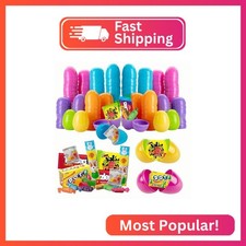 Prefilled Easter Eggs with Candy, 30 Count Bulk, Assorted Colors Plastic Eggs wi
