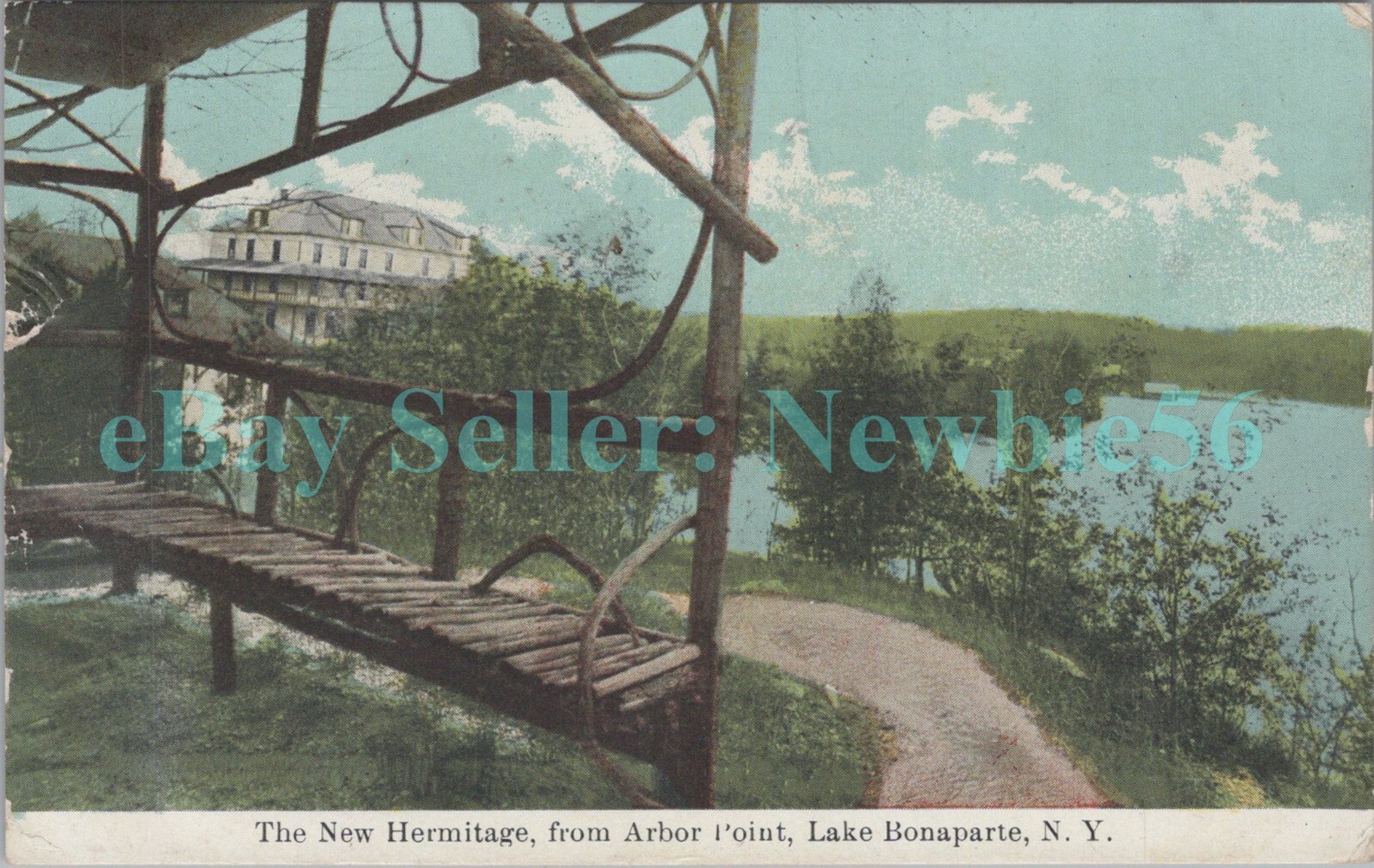 Lake Bonaparte NY NEW HERMITAGE HOTEL FROM ARBOR POINT Postcard
