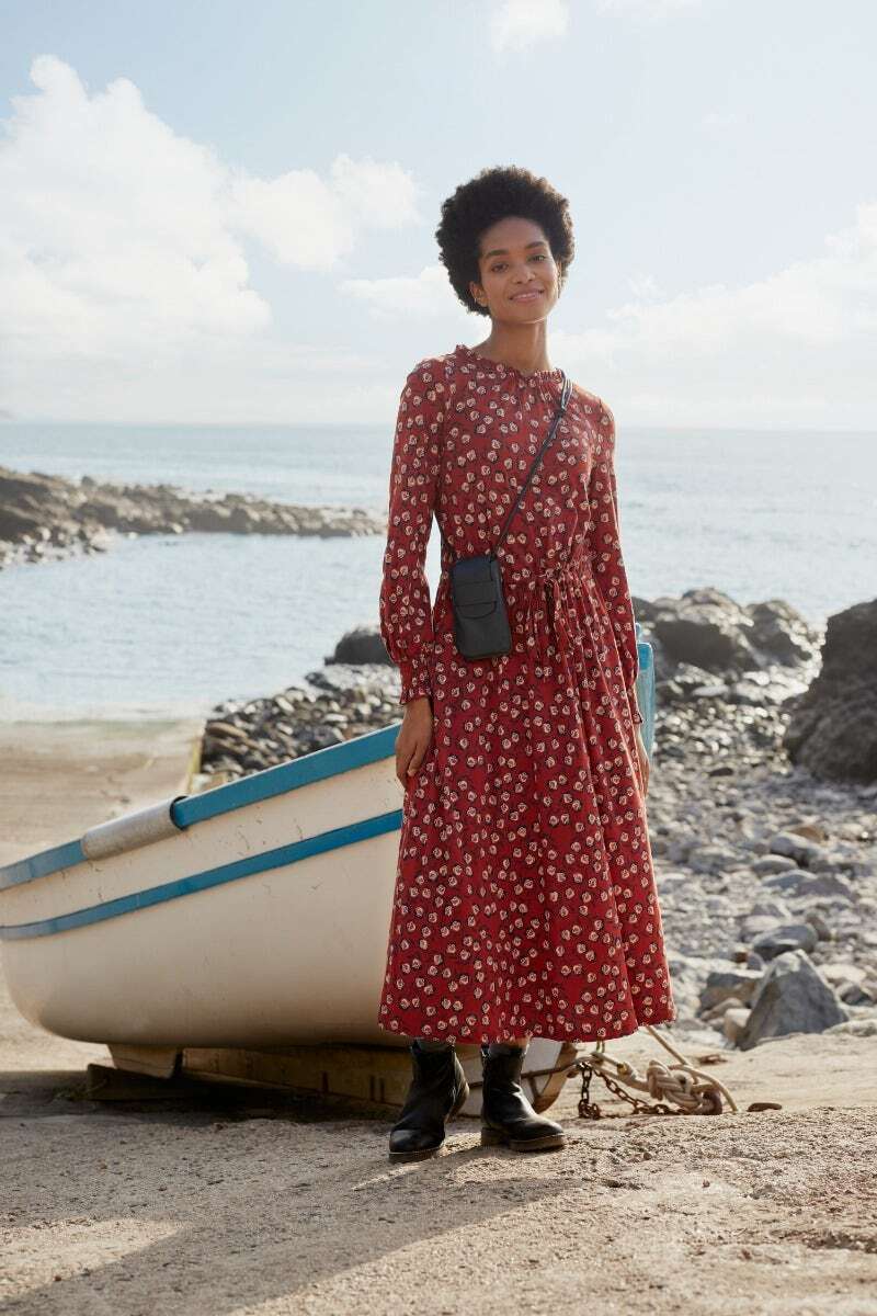 Seasalt Women's Dress orange Beau Jersey Dress Regular Sketched