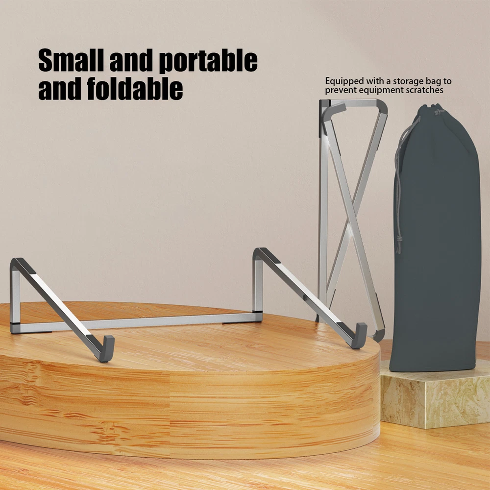 Foldable Aluminum Laptop Stand for MacBook PC Tablet Desk Use Foldable Aluminum Laptop Stand for MacBook PC Tablet Desk Use