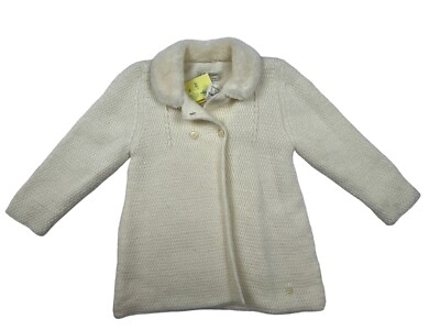 Pili Carrera Youth Girl Beige Knitted Cardigan Sweater Sz 3