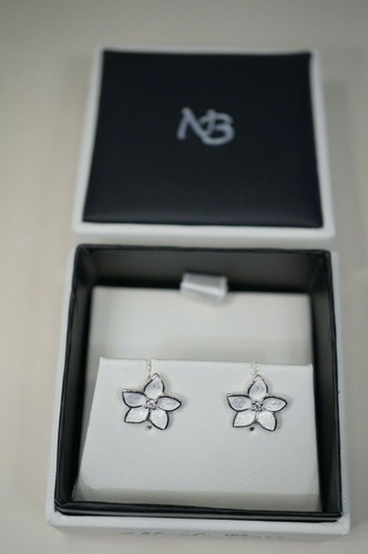 Borchie piccole Nicole Barr argento bianco Stephanotis - diamante - Foto 2 di 5