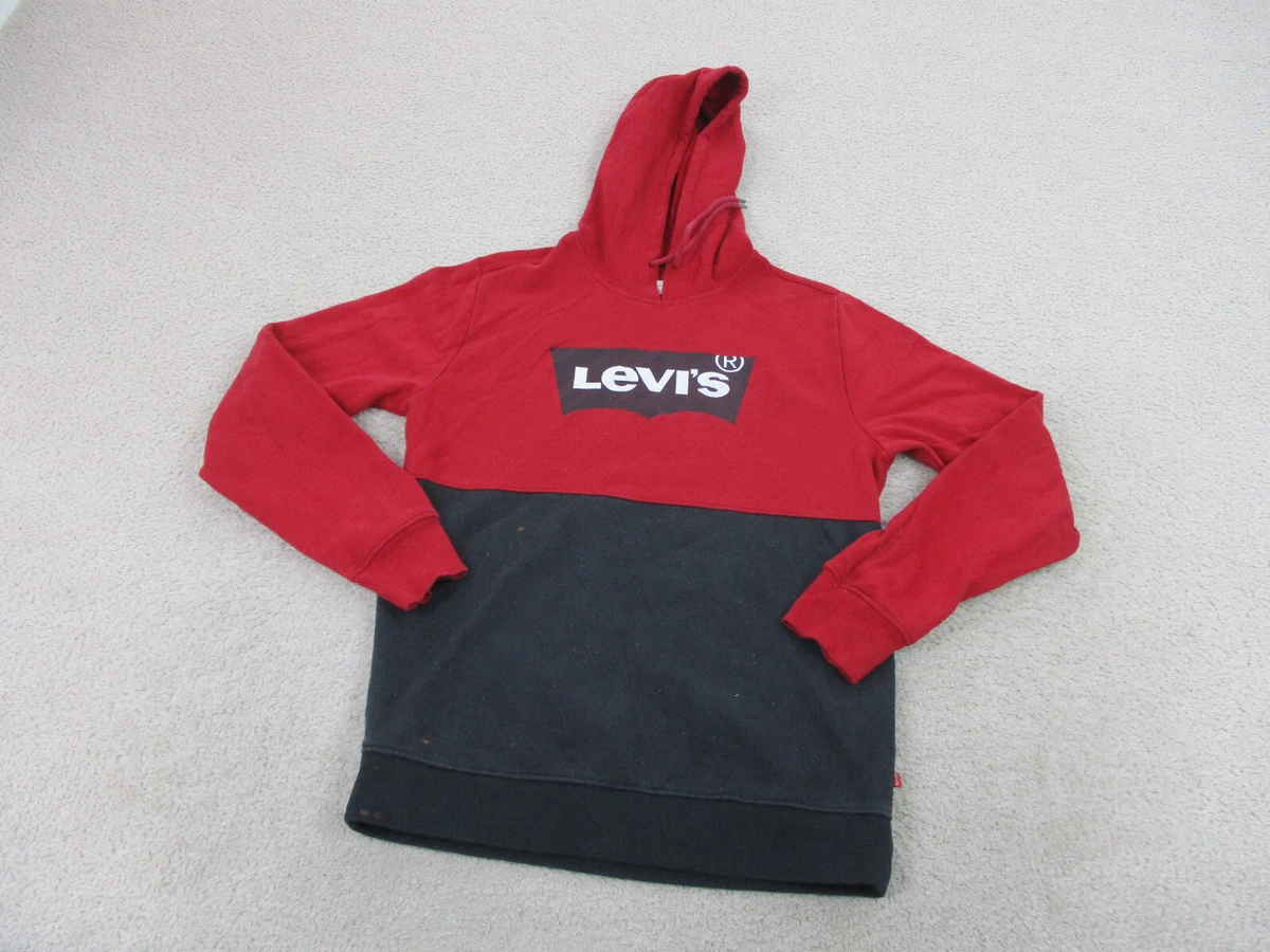 Levis Sweater Adult Small Red Black Red Tab Outdoors Hoodie Sweatshirt Mens