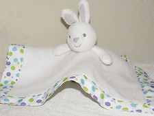 Carters Just One You Baby Bunny Blanket/Rattle Gray/ White Security Lovey Toy