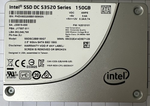 Intel 150 GB 2,5" SATA SSD   SSDSC2BB150G7   DC S3520 Series