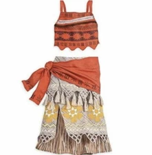Moana Costume Size 7/8 2-piece Disney Store Dress Up Outfit NWT