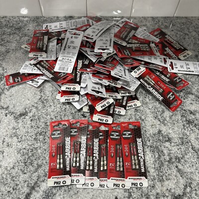 2 PACKS OF 2 - MILWAUKEE 2.25  MATRIX CARBIDE IMPACT PH2 SCREW BITS