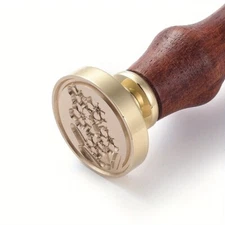 1pc Scrapbook Brass Wax Seal Stamp and Wood Handle sets Flower golden 8.9x2.5cm