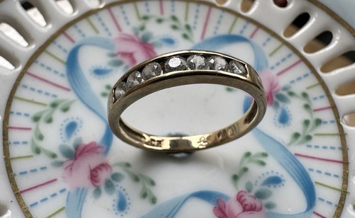 Vintage 9ct Gold Ring CZ Cubic Zirconia Size UK M - Picture 6 of 23