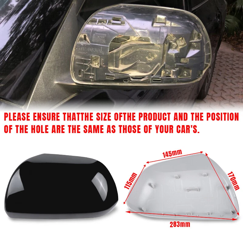 Cubierta de tapa de espejo retrovisor lado izquierdo del conductor negra para Toyota Highlander 2008-2013 Foto 4 de 4