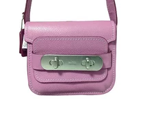 Coach Swagger Puce Purple Pebbled Leather Shoulder Bag 35834