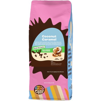 Crazy Cups Decaf Coconut Caramel Ground Coffee 10oz Flavored Iced or Hot