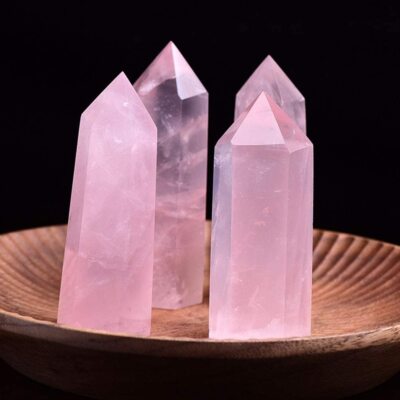 1PCS 3 ~ 4'' Pink Rose Quartz Point Obelisk Natural Crystal Tower Decoration