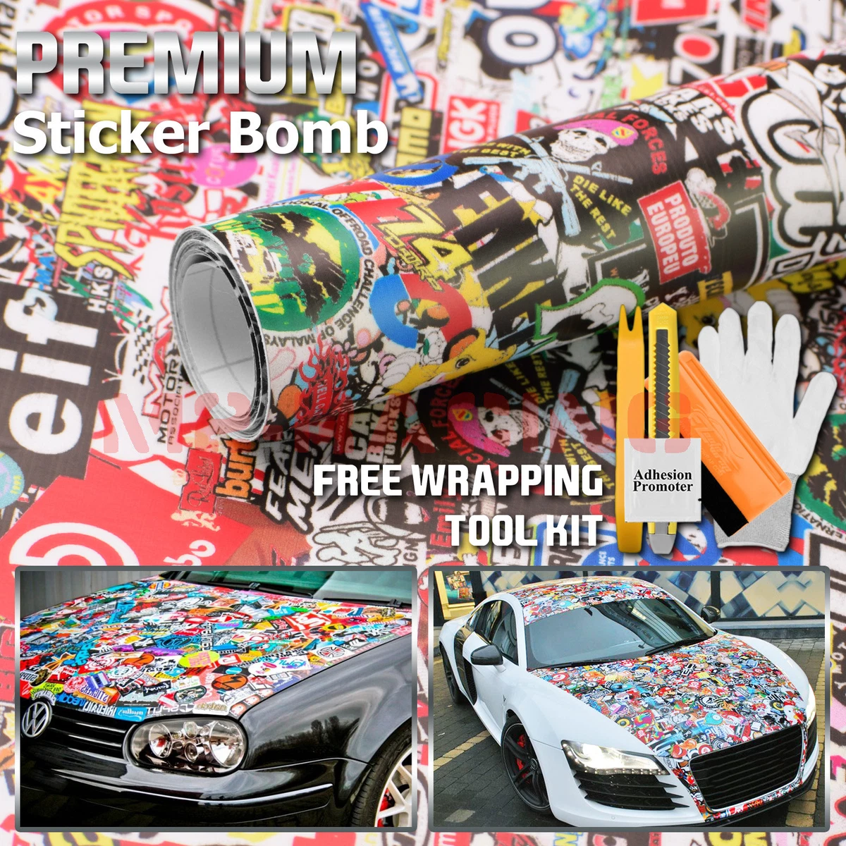 Sticker Bomb Vinyl Wrap Decal Film Graffiti Cartoon JDM USDM