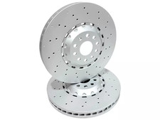 FOR VW ARTEON R GOLF R MK8 19 - FRONT DRILLED BRAKE DISCS PAIR 357mm 5WA615301A