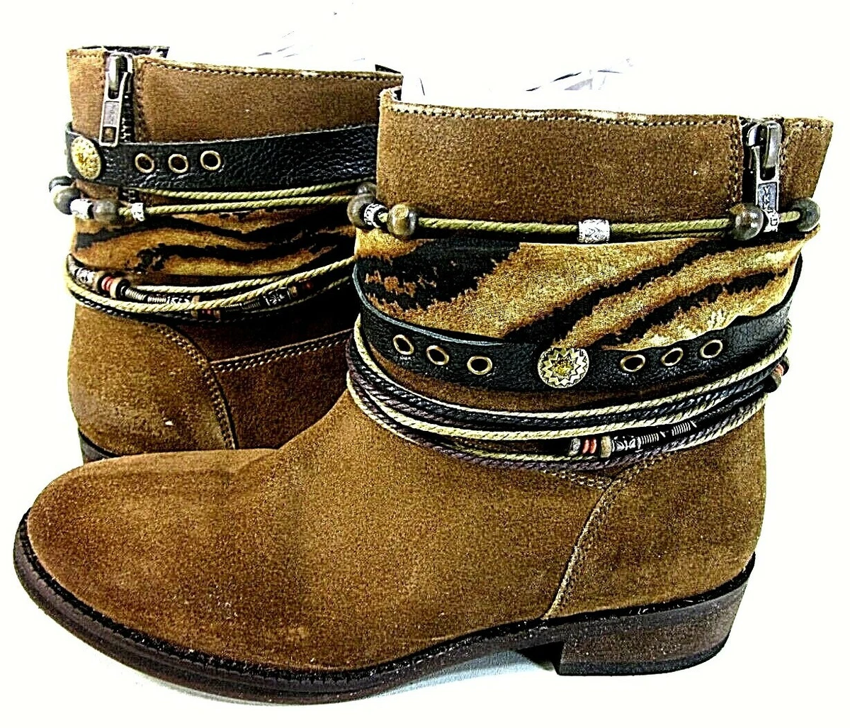 Cavalone Tindra Womens Flat Ankle Boots Taupe US Size 8 M EUR 39