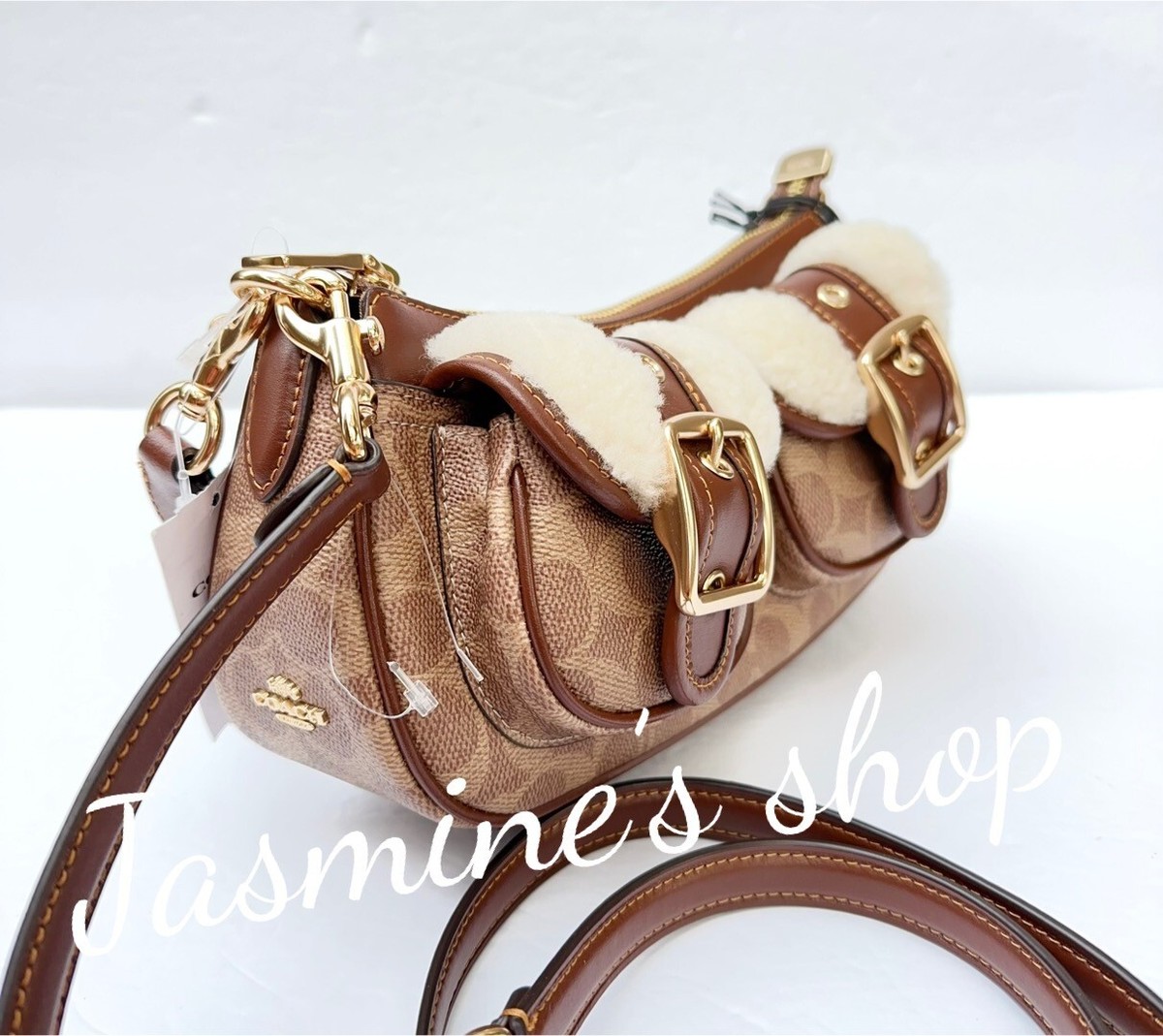 NWT Coach Ashton Baguette Bag In Signature Canvas CY658/CP114