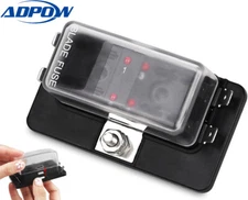 4-Way Blade Fuse Box 12~32V 4-Circuit Fuse Block with Cover for Automotive Boat