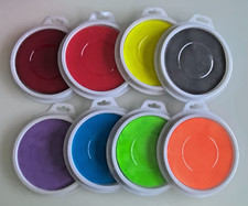 8 Pcs 7" Ink Pads for Kids Handprint Footprint Size Rainbow Stamps Pad, safe