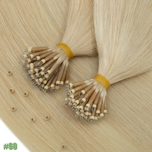 Nano Ring Tip Micro Bead Hair Extensions Remy Human Hair 26-30 in Real Long Hair - Picture 12 of 35