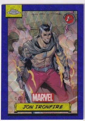 Topps Marvel Chrome 2024 No. 42 Jon Ironfire Blue Wave Refractor 15/150
