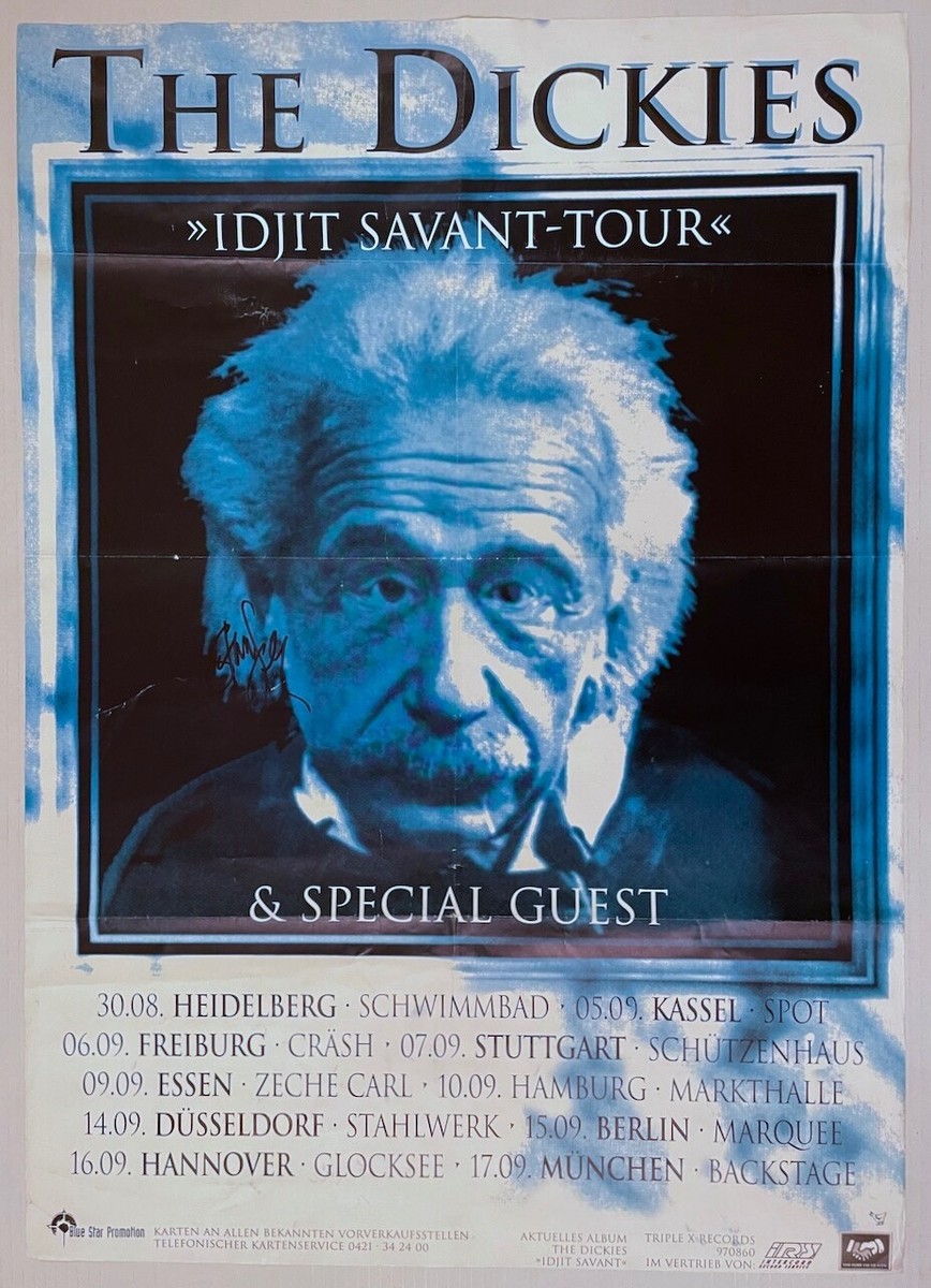 THE DICKIES Idjit Savant Tour 1995 GERMAN CONCERT POSTER Stan Lee