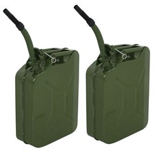 2 Pack 5 Gallon 20L Jerry Can Gas Gasoline Can with Smooth pouring Spout Green