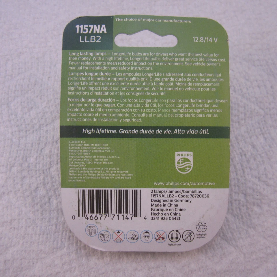 Philips LongerLife 1157NA 12.8V Dos Bombillas Luz Señal de Giro Frontal Nuevo Foto 4 de 4