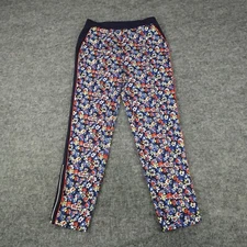 Rag & Bone Track Pants Womens Medium Blue Floral Ankle Zip Pockets Ladies