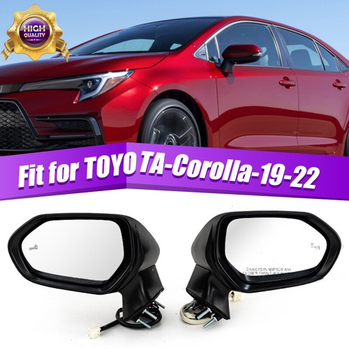 2PCS Outside Rear View Mirror w/Turn Signal Fits Toyota Corolla 2019-2022 Heated - Picture 1 of 11