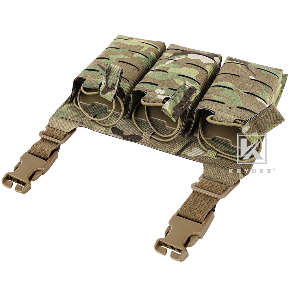 KRYDEX Tactical KTAR Front Flap 5.56 Triple Mag Pouch Placard for Plate