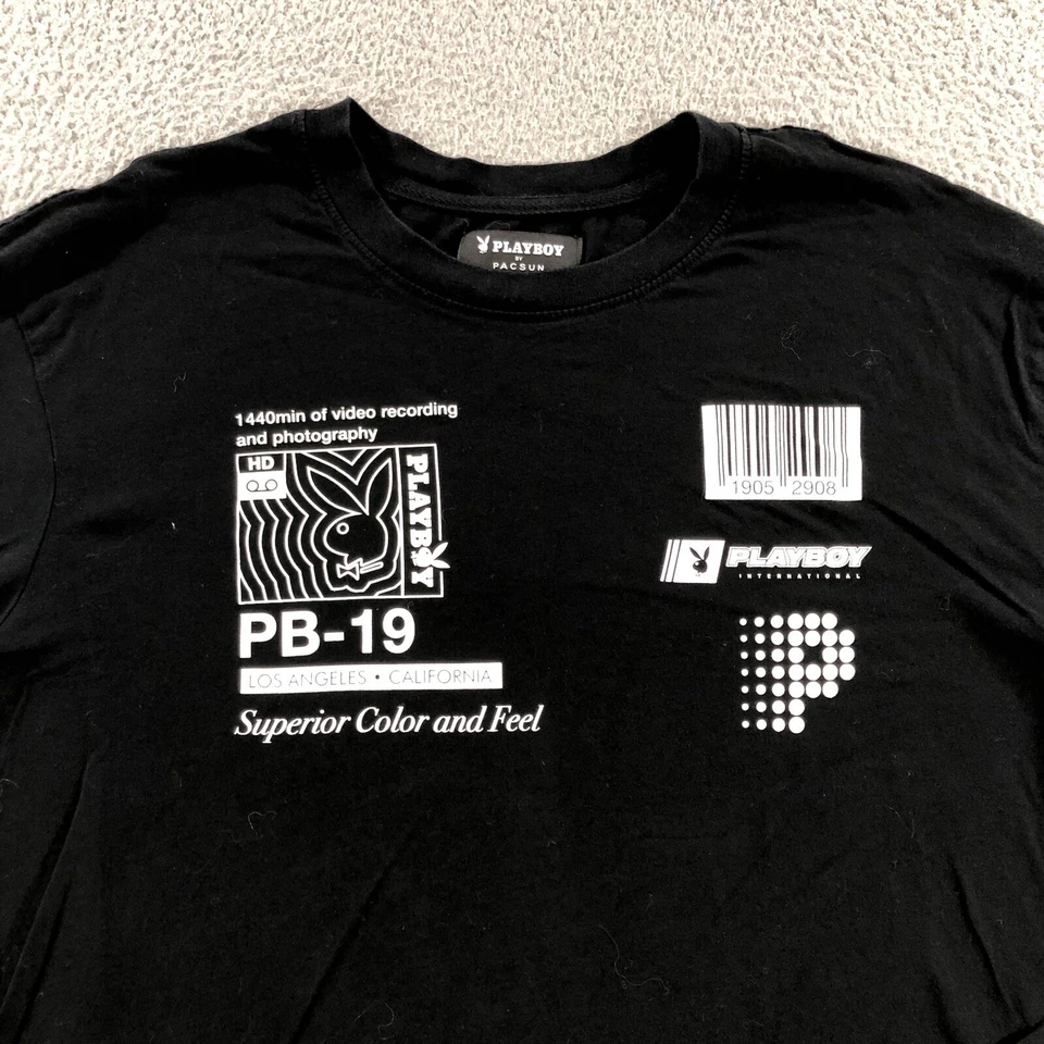 Playboy Pacsun Long Sleeve T Shirt Men’s XL Black Logo - Image 2 of 4