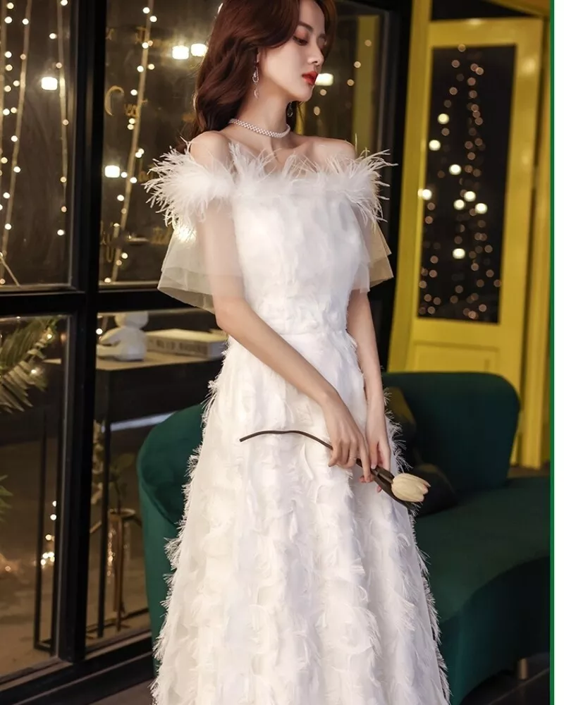 Women Lace Wedding Dress Bride Korean Style Back Lace Up White Wedding Dress  | eBay