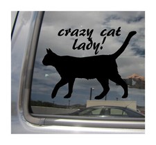 Black Crazy Cat Lady - Funny Humor Kitten - Car Vinyl Decal Sticker 50011