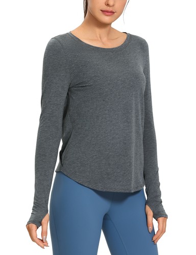 Long Sleeve Cotton Yoga Tops