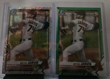 Bryce Jarvis 2021 Bowman Chrome #BCP44 Green Shimmer 70/99,white Sparkle 115/299