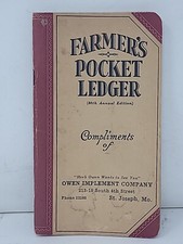 JOHN DEERE 1948 1949 Farmers Pocket Ledger Carson-Wray Impl. Marysville MO.&nbsp;