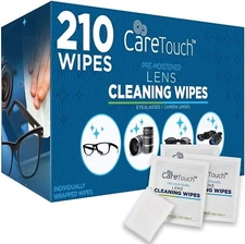 Lens Cleaning Wipes for Eyeglasses, 210Ct - Eyeglass Wipes Individually Wrapped,