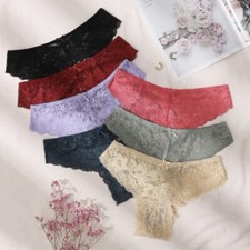S New Floral Lace Set 7 Assorted Colors Mid Rise Cheeky Panty Purple Green Red