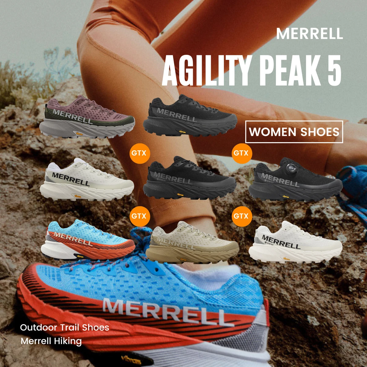 Merrell Agility Peak 5 / GTX Women Outdoors Hiking Trail Shoes