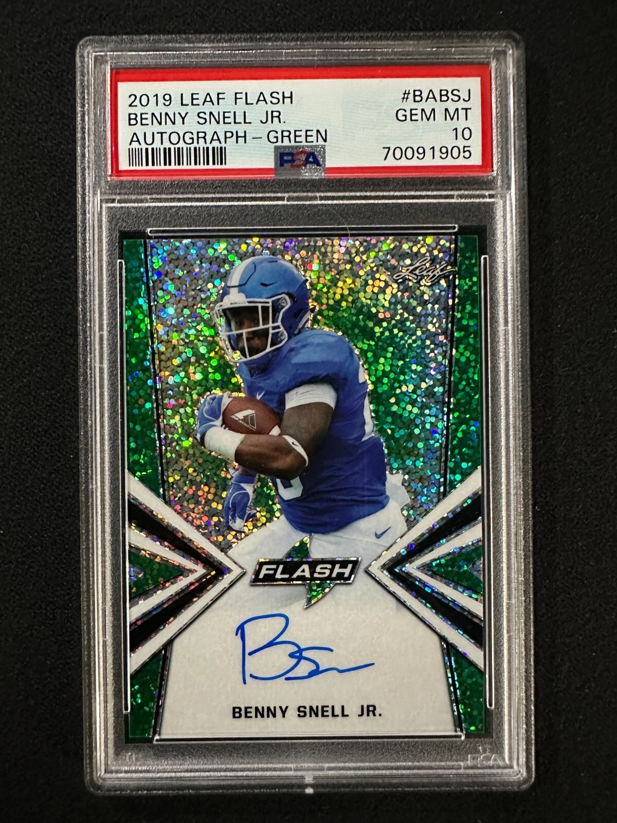Benny Snell Jr. Leaf Flash Autographs #BABSJ Green